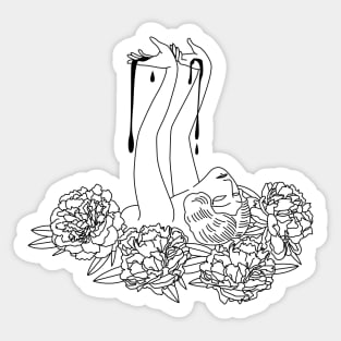 Bleeding Peonies 2 Sticker